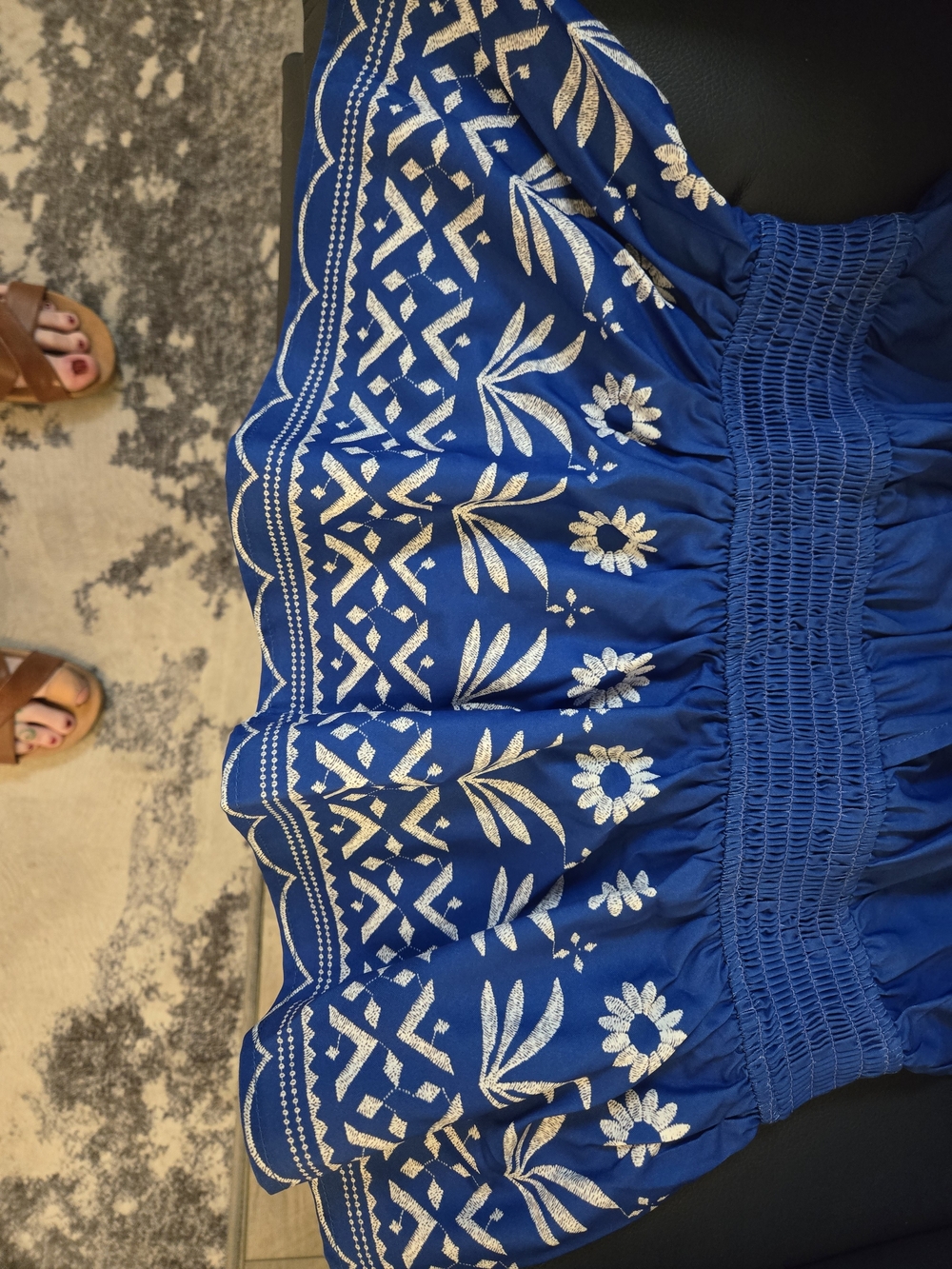Brand New Women's Cupshe Peplum Rally Blue Top Size S - Picture 4 of 6